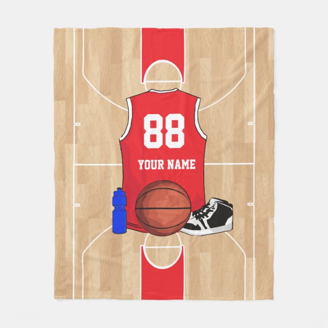 Personalisierter Basketballspieler auf Fleecedecke (Vorderseite)