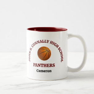 Personalisierter Basketballspieler der Maroon High Zweifarbige Tasse