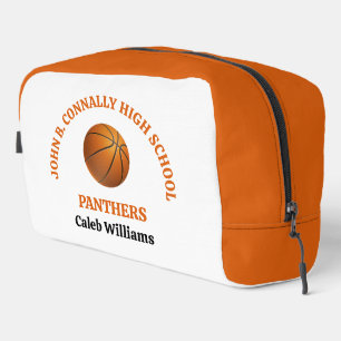 Personalisierter Basketballspieler der Orange High Waschbeutel