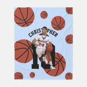Personalisierter Basketballspieler Fleecedecke