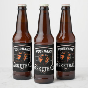Personalisierter Basketballspieler NAME Slam Dunk Bierflaschenetikett