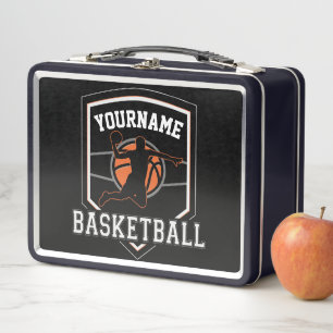 Personalisierter Basketballspieler NAME Slam Dunk  Metall Brotdose