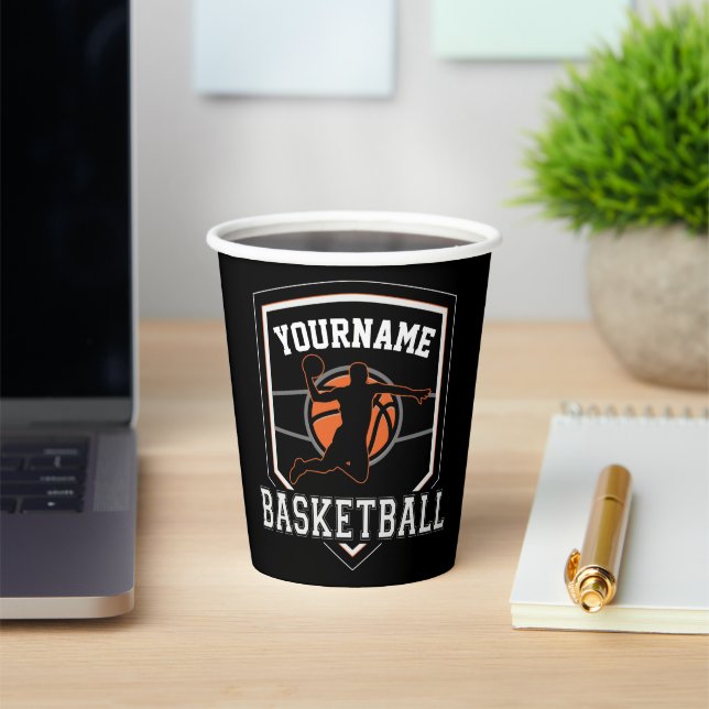 Personalisierter Basketballspieler NAME Slam Dunk  Pappbecher (InSitu)