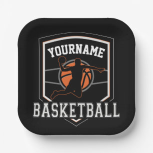 Personalisierter Basketballspieler NAME Slam Dunk Pappteller