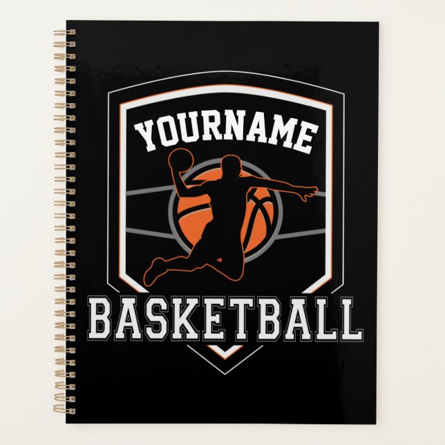 Personalisierter Basketballspieler NAME Slam Dunk  Planer (Vorderseite)