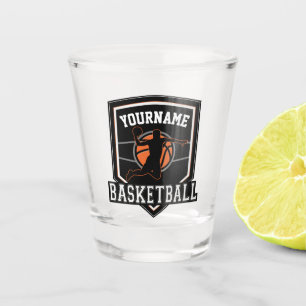 Personalisierter Basketballspieler NAME Slam Dunk Schnapsglas