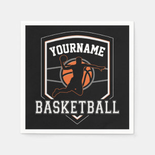 Personalisierter Basketballspieler NAME Slam Dunk Serviette