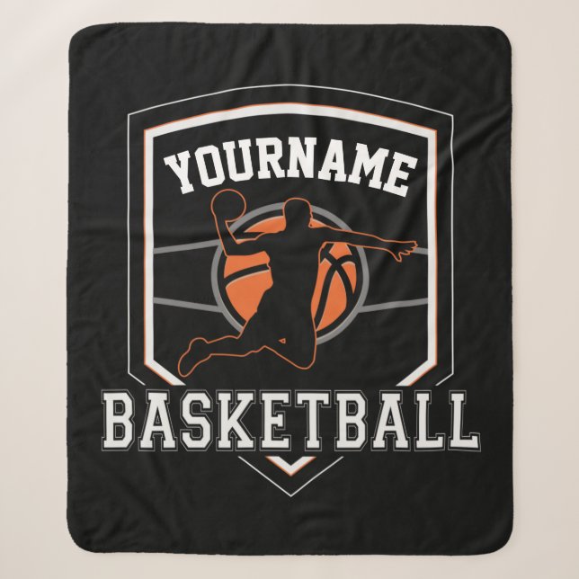 Personalisierter Basketballspieler NAME Slam Dunk  Sherpadecke (Vorderseite)