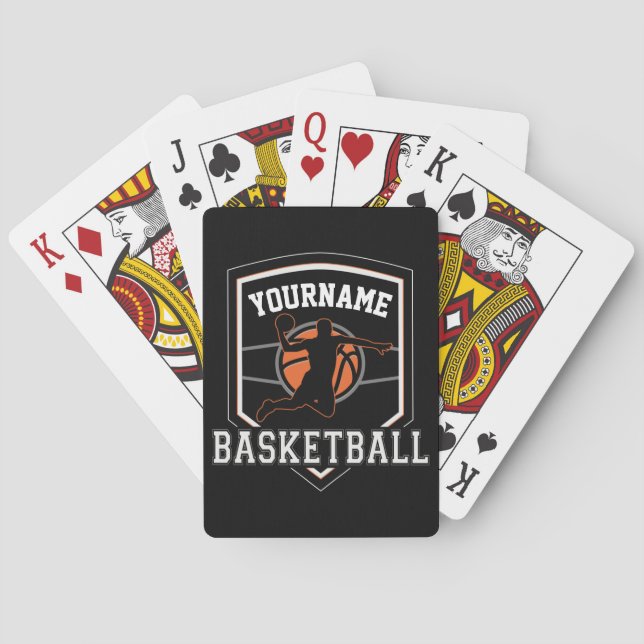 Personalisierter Basketballspieler NAME Slam Dunk  Spielkarten (Rückseite)