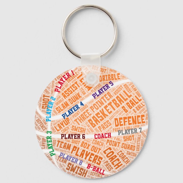 Personalisierter Basketballteam-Coach Geschenk Sch Schlüsselanhänger (Vorderseite)