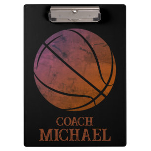 Personalisierter Basketballtrainer Klemmbrett