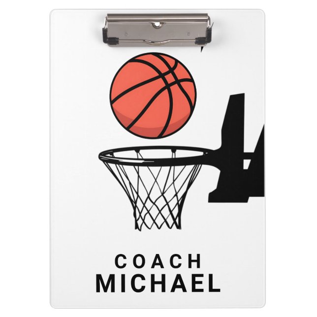 Personalisierter Basketballtrainer Klemmbrett (Vorderseite)