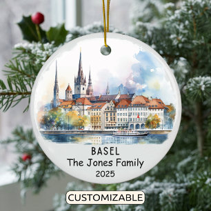 Personalisierter Basler Ornament, Schweiz Keramik Ornament