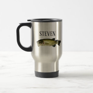 Personalisierter Bass Fisch, rostfrei Reisebecher