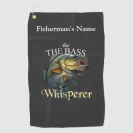 Personalisierter Bass Whisperer Dark Fishing Handt Golfhandtuch