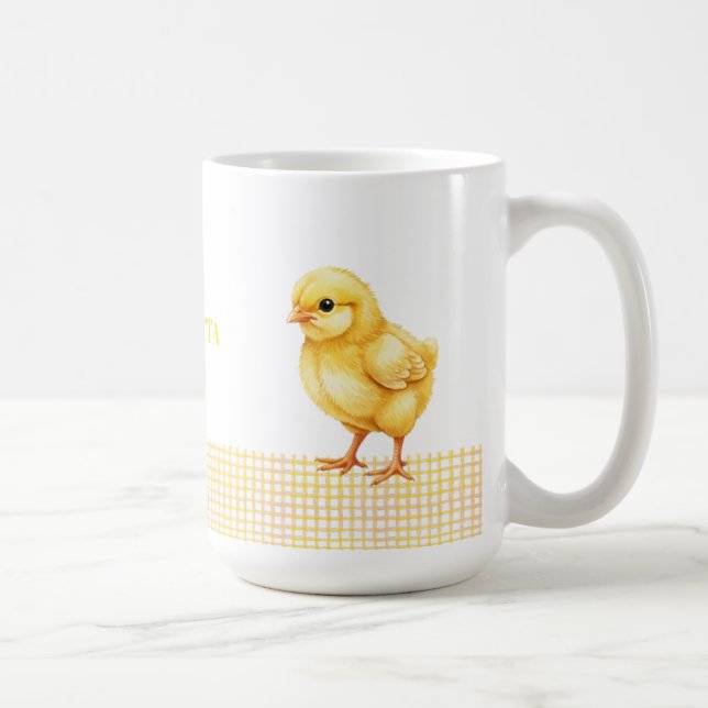 Personalisierter Bauernhoftier-Becher – Süßes Küke Kaffeetasse (Rechts)