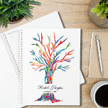 Personalisierter Baum des Lebens Planer<br><div class="desc">Dieser einzigartige und farbenfrohe Planner ist mit einem originalen Baum of Life-Design dekoriert,  das aus Mosaiken mit Fragmenten aus bunten Glas hergestellt wurde.
Passen Sie es mit Ihrem Namen und Jahr an.
Original Mosaik © Michele Davies.</div>