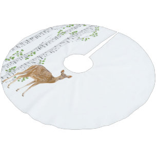 Personalisierter Baum-Rock-Hirsch-Wald-Buck Polyester Weihnachtsbaumdecke