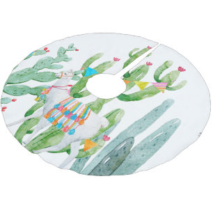 Personalisierter Baumrock Boho Llama Bohemisch Cac Polyester Weihnachtsbaumdecke