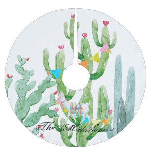 Personalisierter Baumrock Boho Llama Bohemisch Cac Polyester Weihnachtsbaumdecke