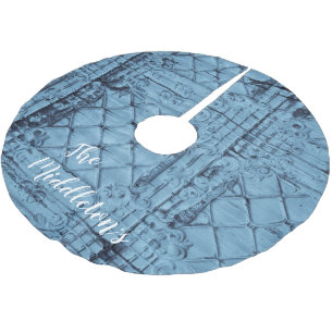 Personalisierter Baumrock Rustikale Zinndecke C Polyester Weihnachtsbaumdecke