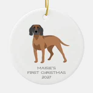 Personalisierter bayerischer Hund Weihnachten Keramik Ornament