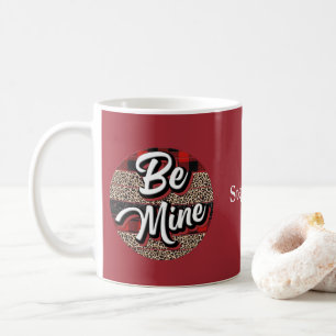 Personalisierter Be My Valentine Buffalo Karo Leop Kaffeetasse