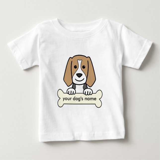Personalisierter Beagle Baby T-shirt (Vorderseite)