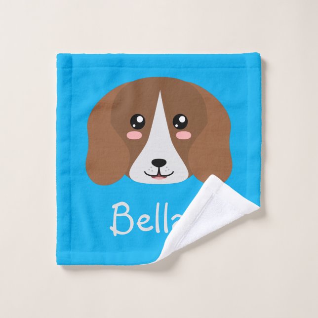 Personalisierter Beagle Badhandtuch Set (Waschlappen)