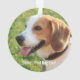 Personalisierter Beagle Foto- und Dogenname Ornament (Rückseite)