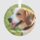 Personalisierter Beagle Foto- und Dogenname Ornament (Vorderseite)