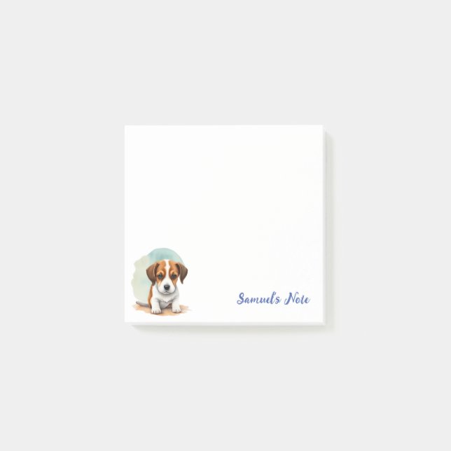 Personalisierter Beagle für Wasserfarben - Nachhin Post-it Klebezettel (Vorderseite)