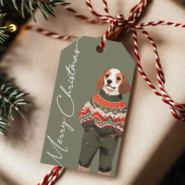 Personalisierter Beagle Hunde-Feiertagsgeschenk-Ta Geschenkanhänger