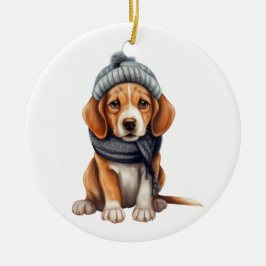 Personalisierter Beagle Hunde Kunst Keramik Ornament