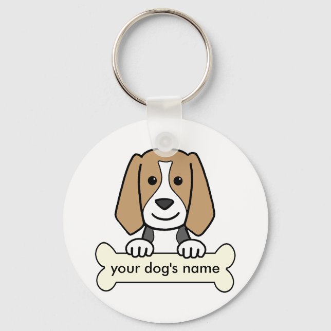 Personalisierter Beagle Schlüsselanhänger (Vorderseite)
