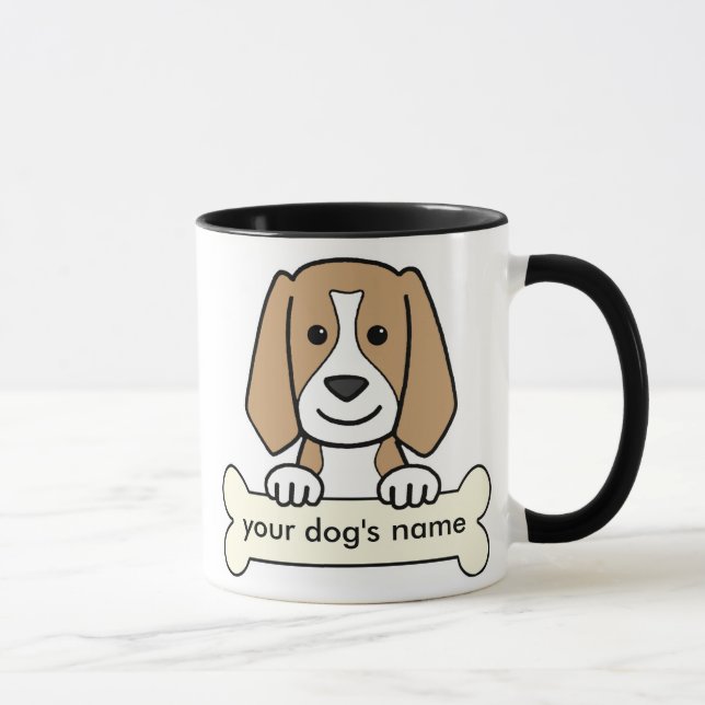 Personalisierter Beagle Tasse (Rechts)