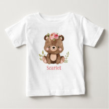 Personalisierter Bear Girl Baby Bodysuit
