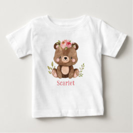 Personalisierter Bear Girl Baby Bodysuit T-shirt
