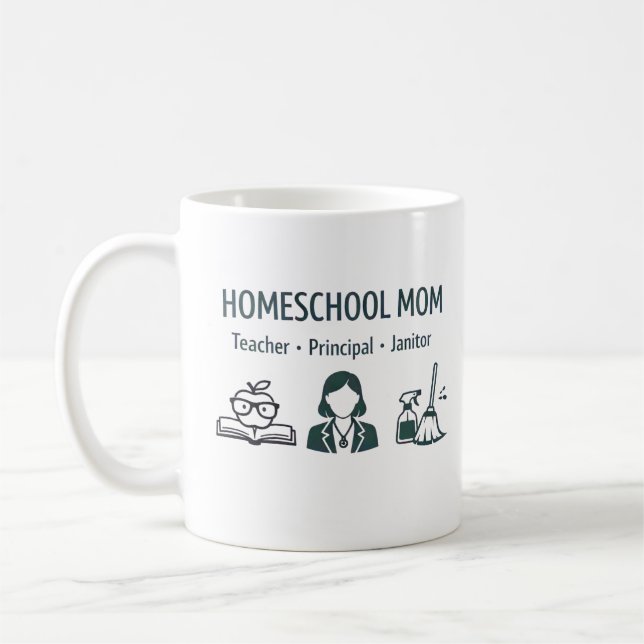 Personalisierter Becher für Homeschool-Mütter Kaffeetasse (Links)