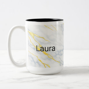 Personalisierter Becher Goldäderungseffekt Individ Zweifarbige Tasse