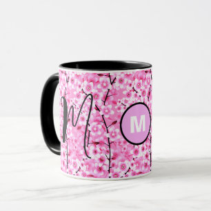 Personalisierter Becher   Rosa Blumenmonogramm Anf Tasse