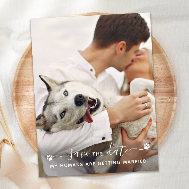 Personalisierter Begleiter Foto Hochzeit speichern Ankündigungspostkarte (Von Creator hochgeladen)