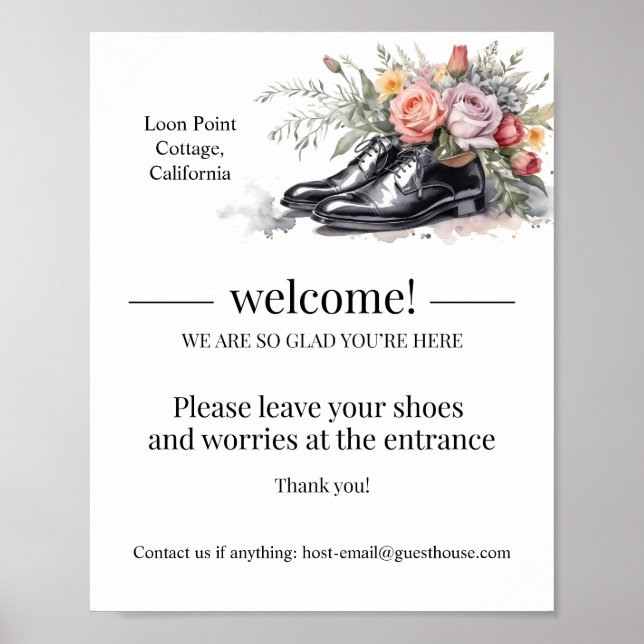 Personalisierter Begrüßungsgast Airbnb-Zeichen Poster (Vorne)