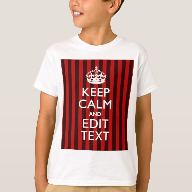Personalisierter Behalt beruhigen die Rot Streifen T-Shirt (Vorderseite)
