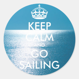 Personalisierter BEHALT CALM und GO SEGELN Runder Aufkleber