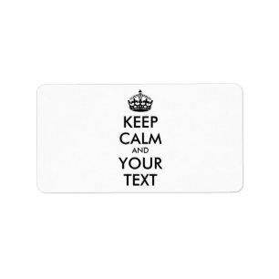 Personalisierter BEHALT CALM und IHRER TEXT - schw Adressaufkleber