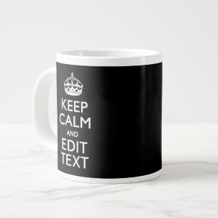 Personalisierter BEHALT, den Text auf Schwarz zu s Jumbo-Tasse