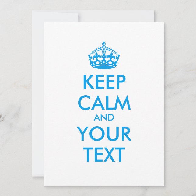 Personalisierter BEHALTEN CALM und IHRER TEXT - bl (Vorderseite)
