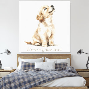 Personalisierter Beiger Golden Retriever Baby Leinwanddruck