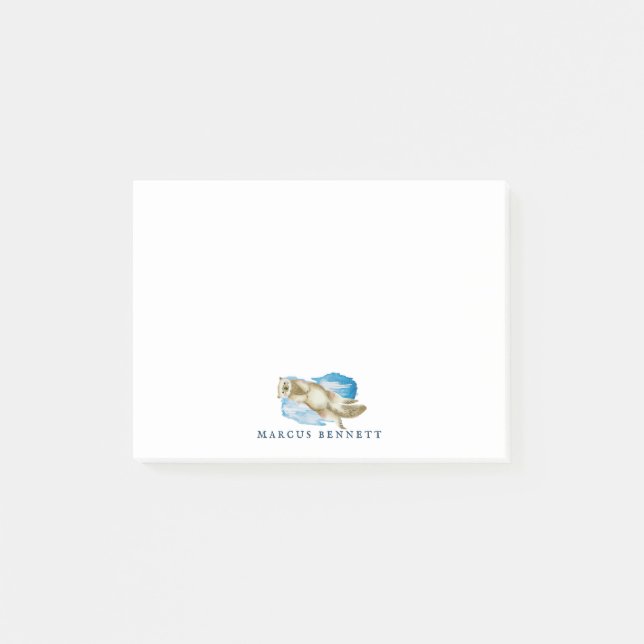 Personalisierter Beitrag | Sea Otter Post-it Klebezettel (Vorderseite)